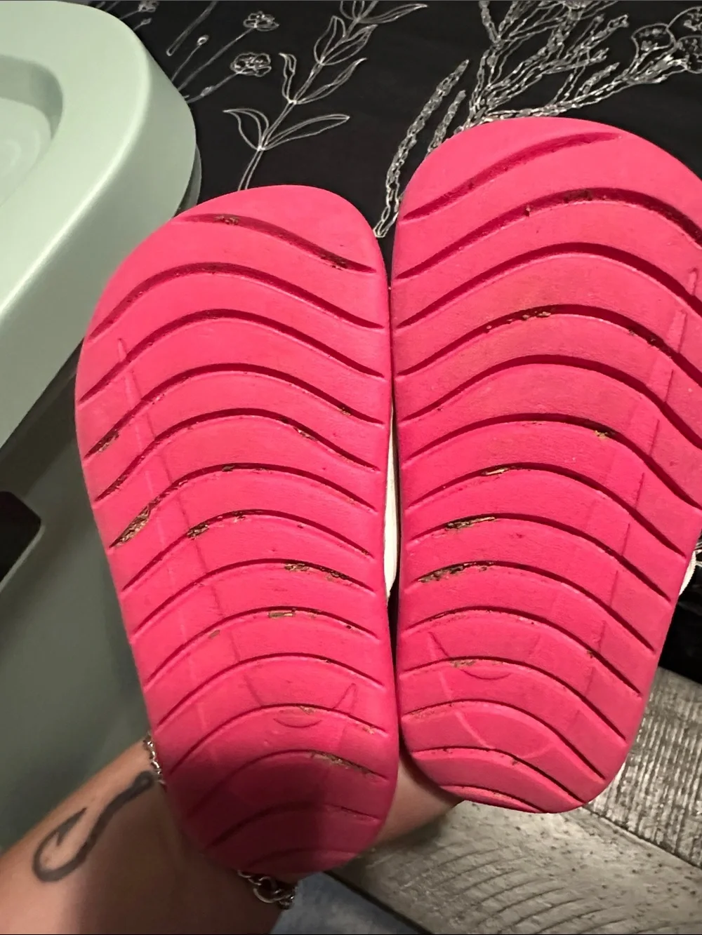 Nike Kids Pink Slide Sandals with White Strap and Logo